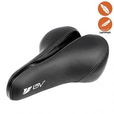 BV Bike Saddle Seat - Extra Soft Super light Foam Padded Wide Bicycle Saddle Cushion  Universal Rails Mounting to Fit Most Bikes - B074WH9TM3